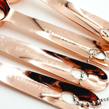 Copper-plated Stainless Steel Measuring Spoons Set Of 4